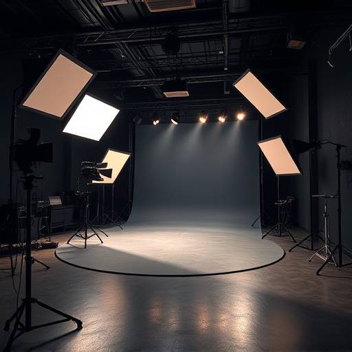Un plateau de tournage dans un studio moderne